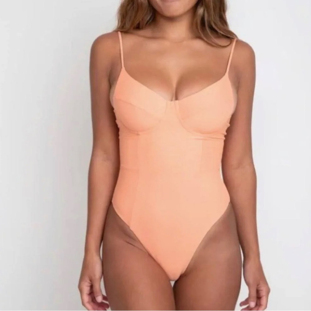 NWT SKATIE Rachel Orange Coral One Piece Swimsuit Small
